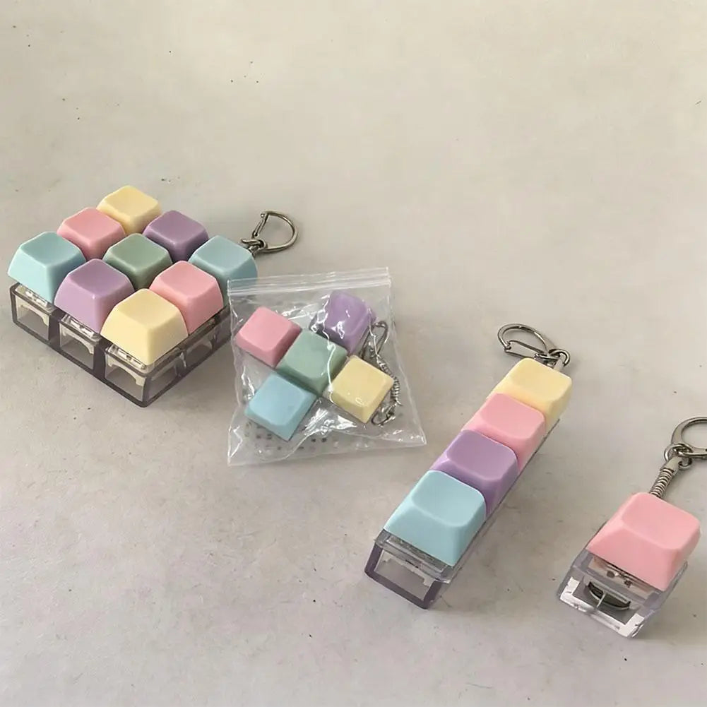 Macaron Keyboard Fidget Keychain