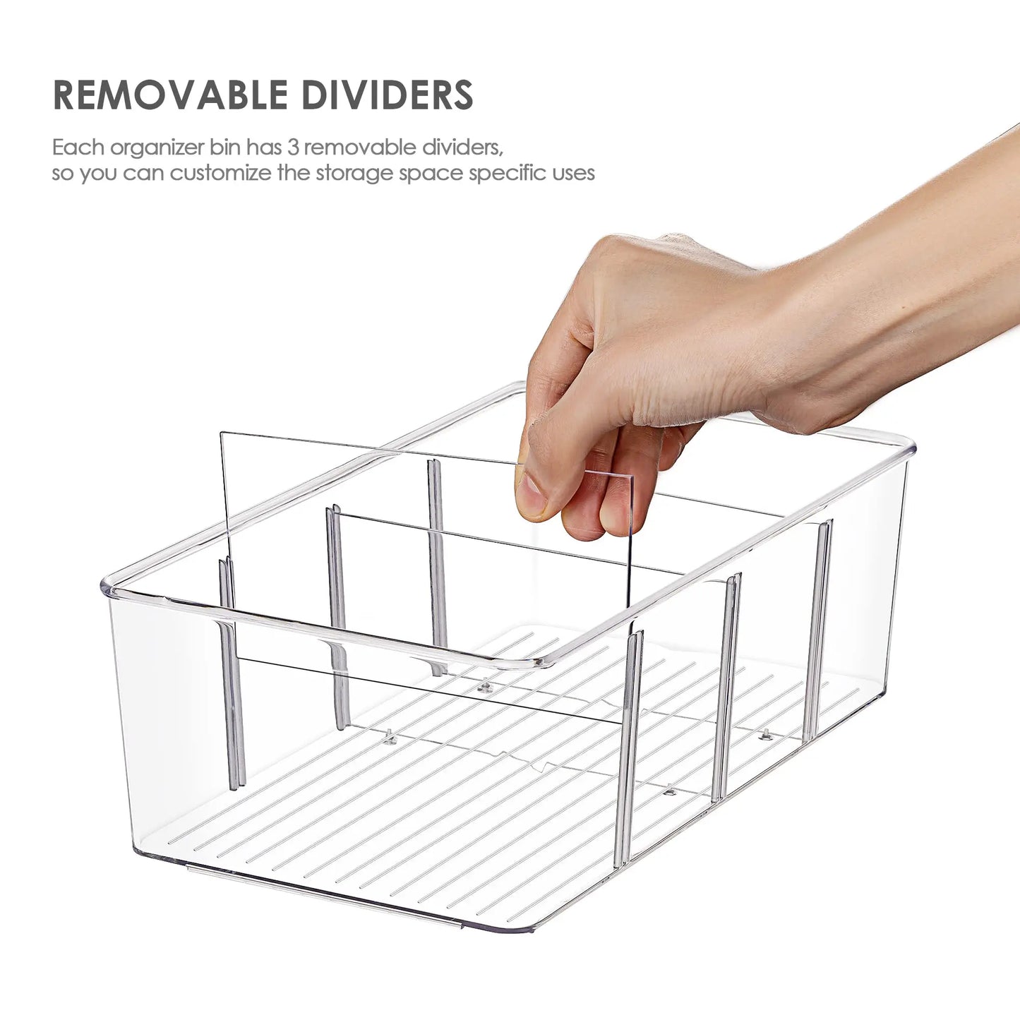 Clear Pantry Organizer Bins Set