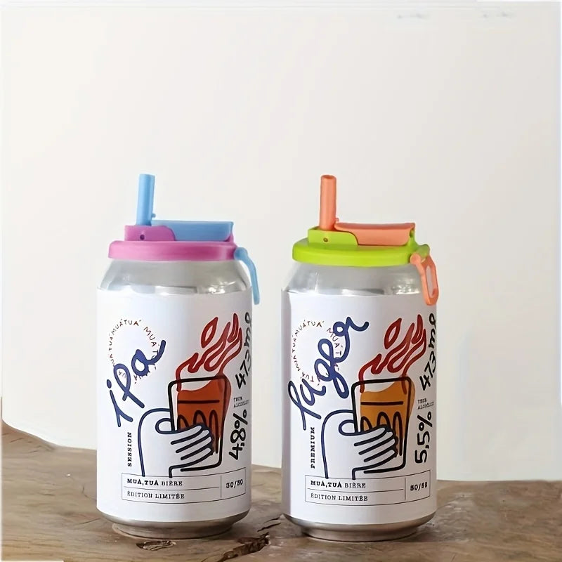 Silicone Can Lids with Straw — 4 Pack