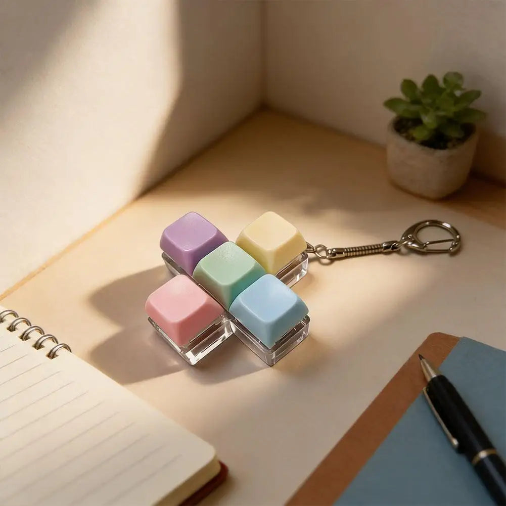 Macaron Keyboard Fidget Keychain