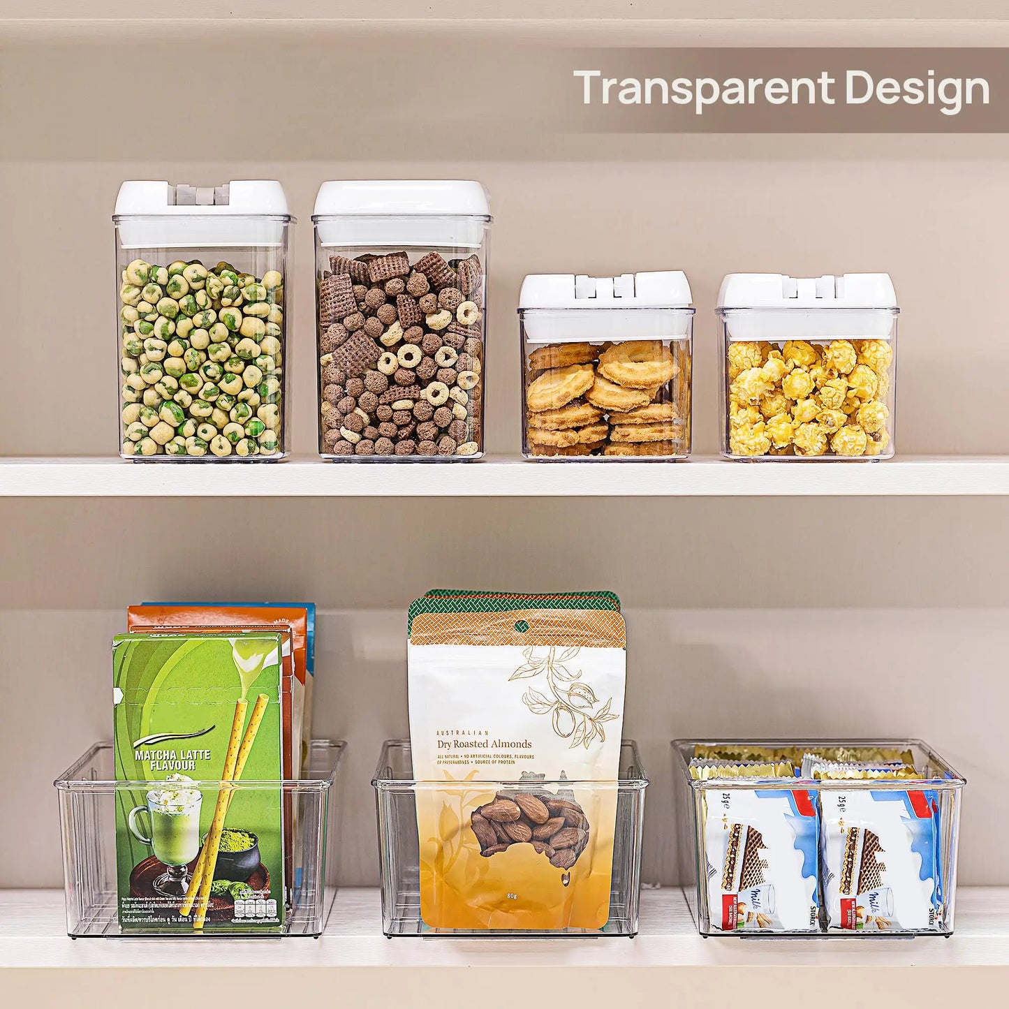 Clear Pantry Organizer Bins Set