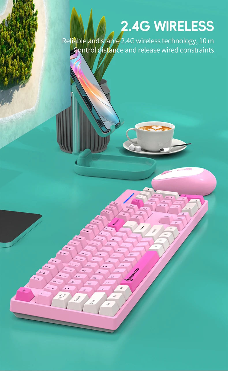 Silent Wireless Keyboard and Mouse Combo