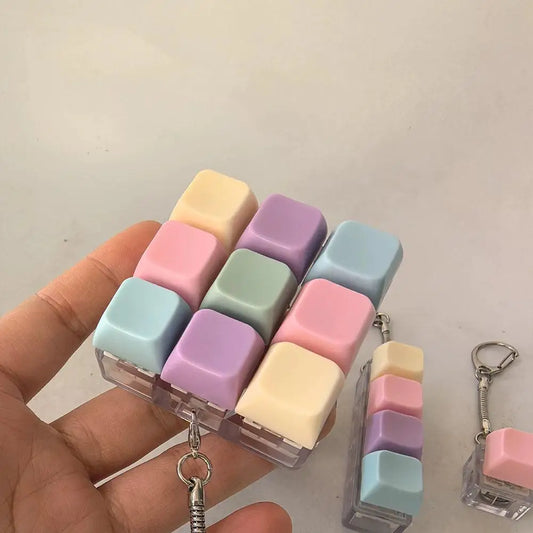 Macaron Keyboard Fidget Keychain