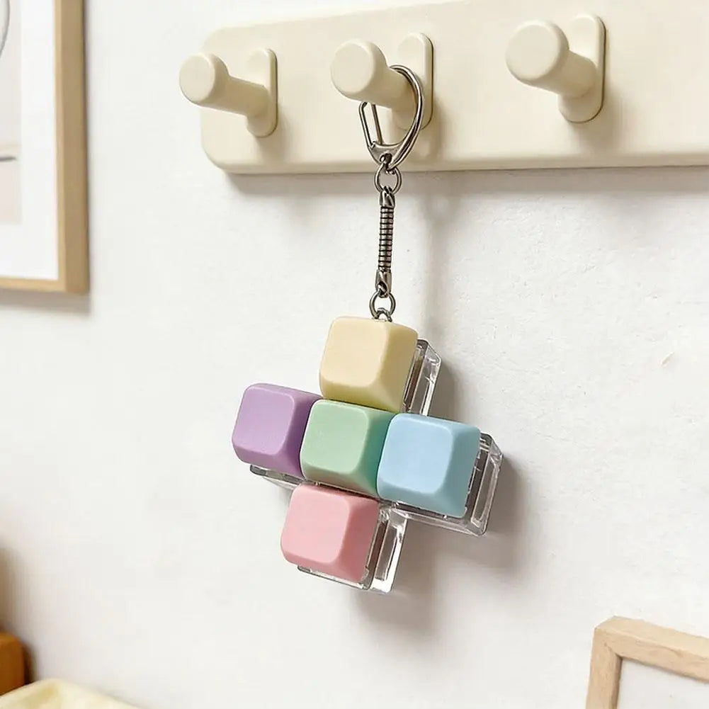 Macaron Keyboard Fidget Keychain