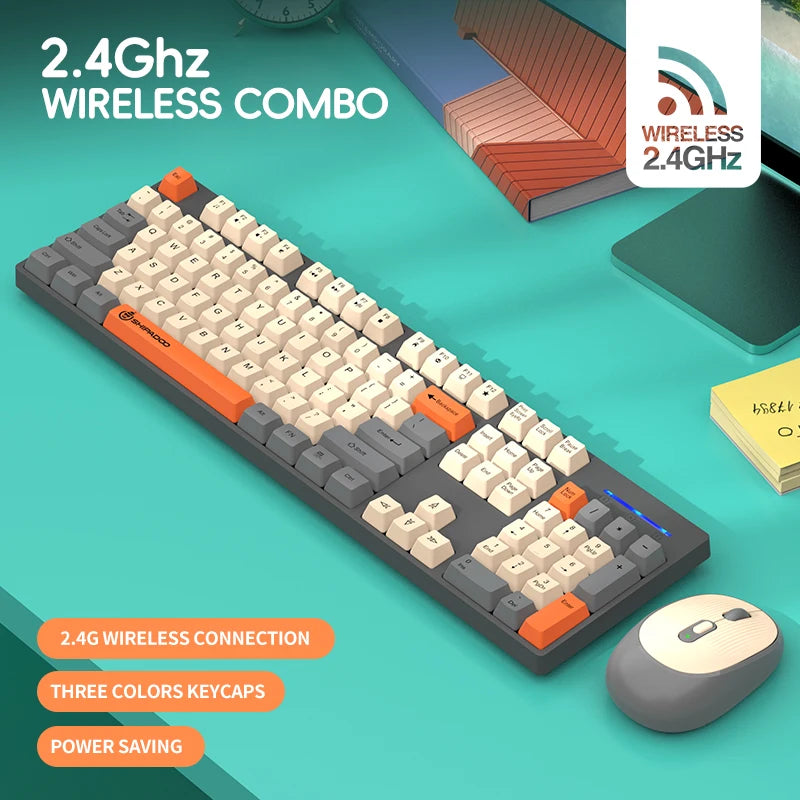 Silent Wireless Keyboard and Mouse Combo