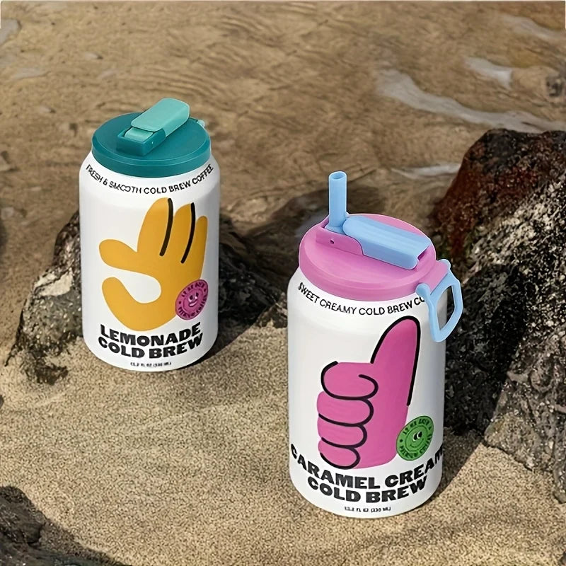 Silicone Can Lids with Straw — 4 Pack