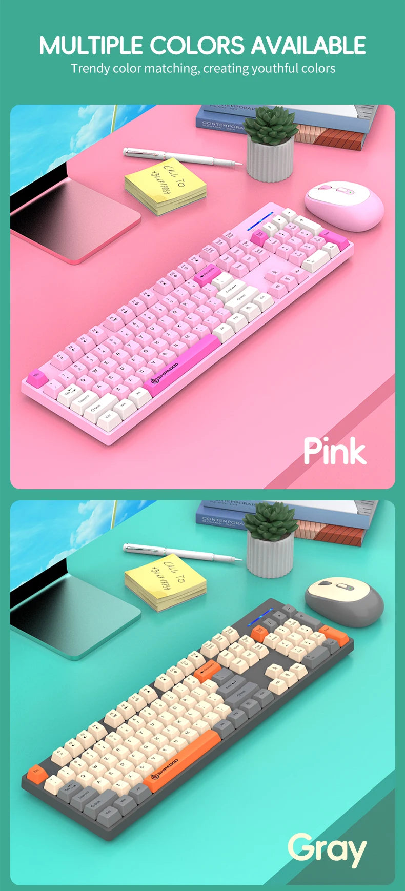 Silent Wireless Keyboard and Mouse Combo