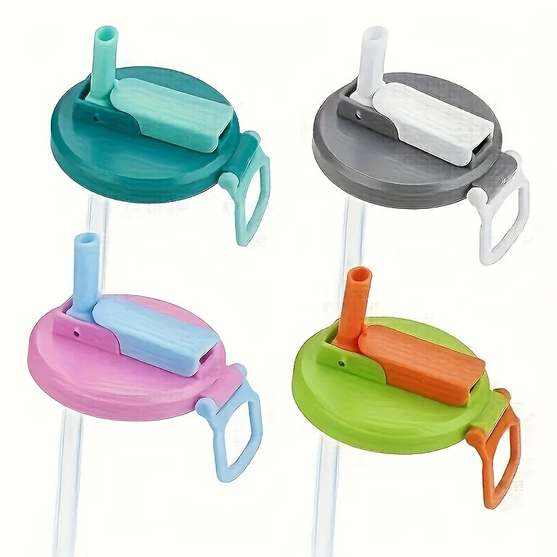 Silicone Can Lids with Straw — 4 Pack