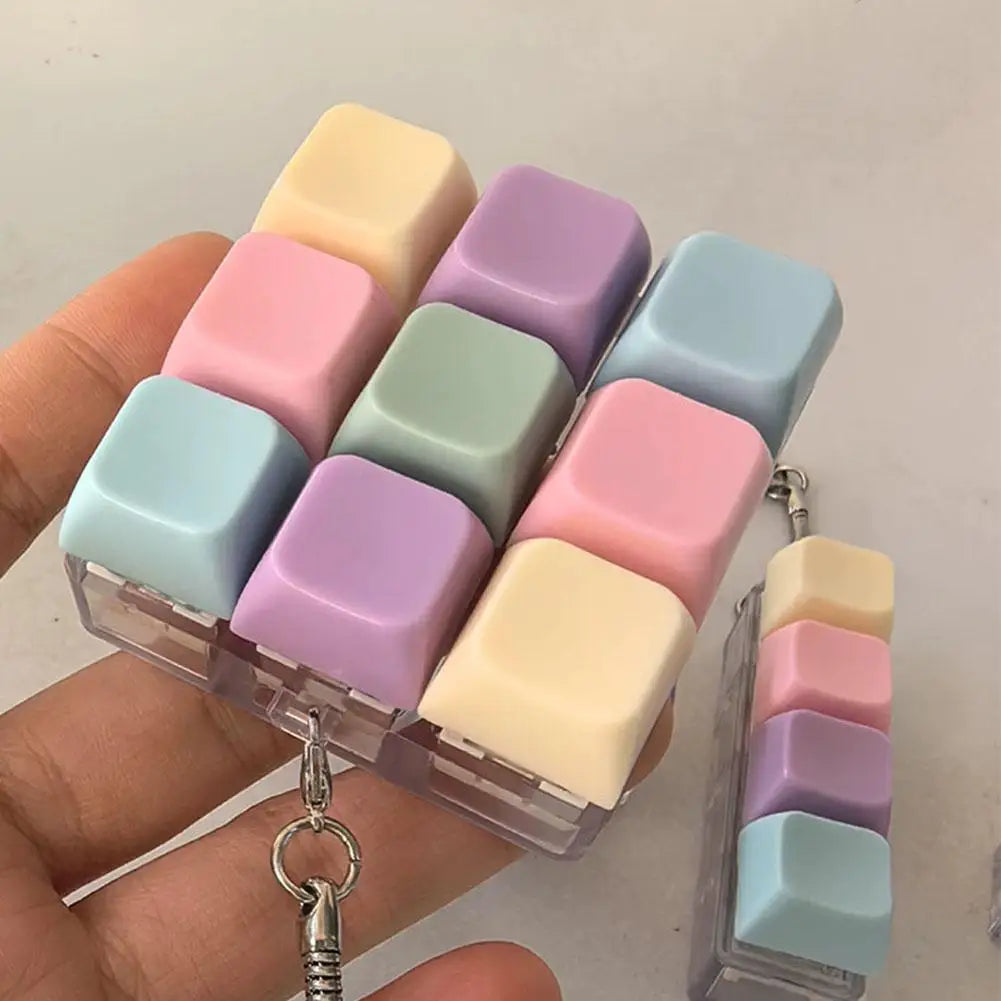 Macaron Keyboard Fidget Keychain