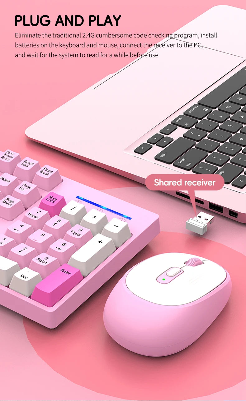 Silent Wireless Keyboard and Mouse Combo