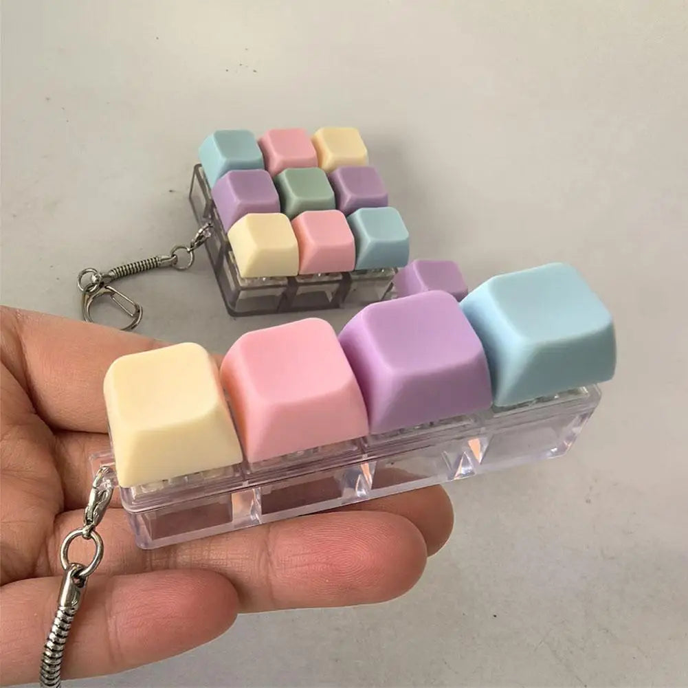 Macaron Keyboard Fidget Keychain