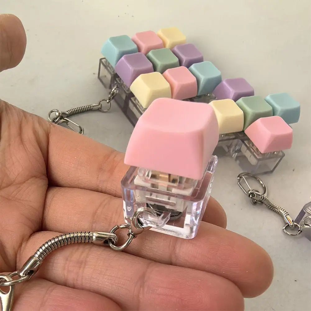 Macaron Keyboard Fidget Keychain