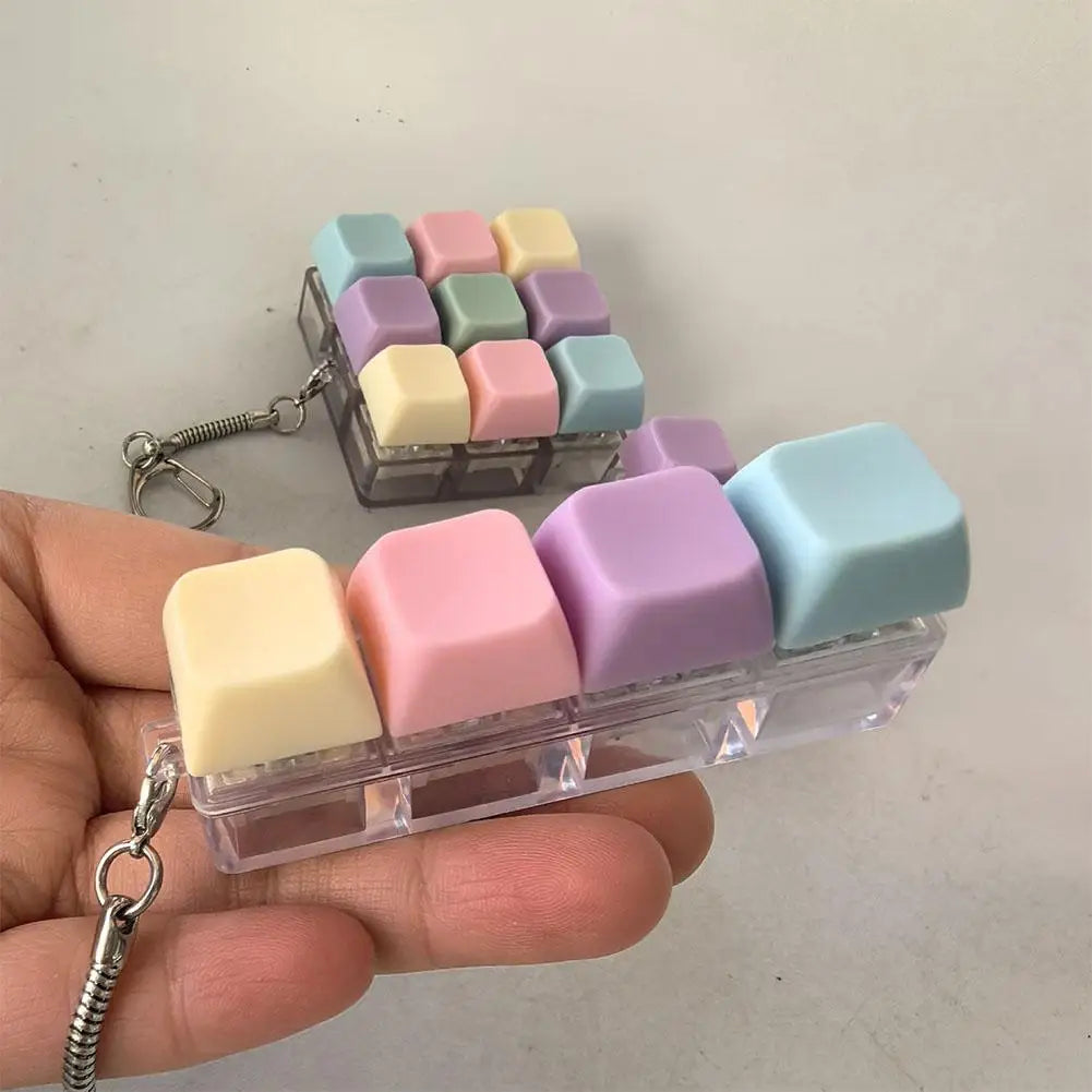 Macaron Keyboard Fidget Keychain
