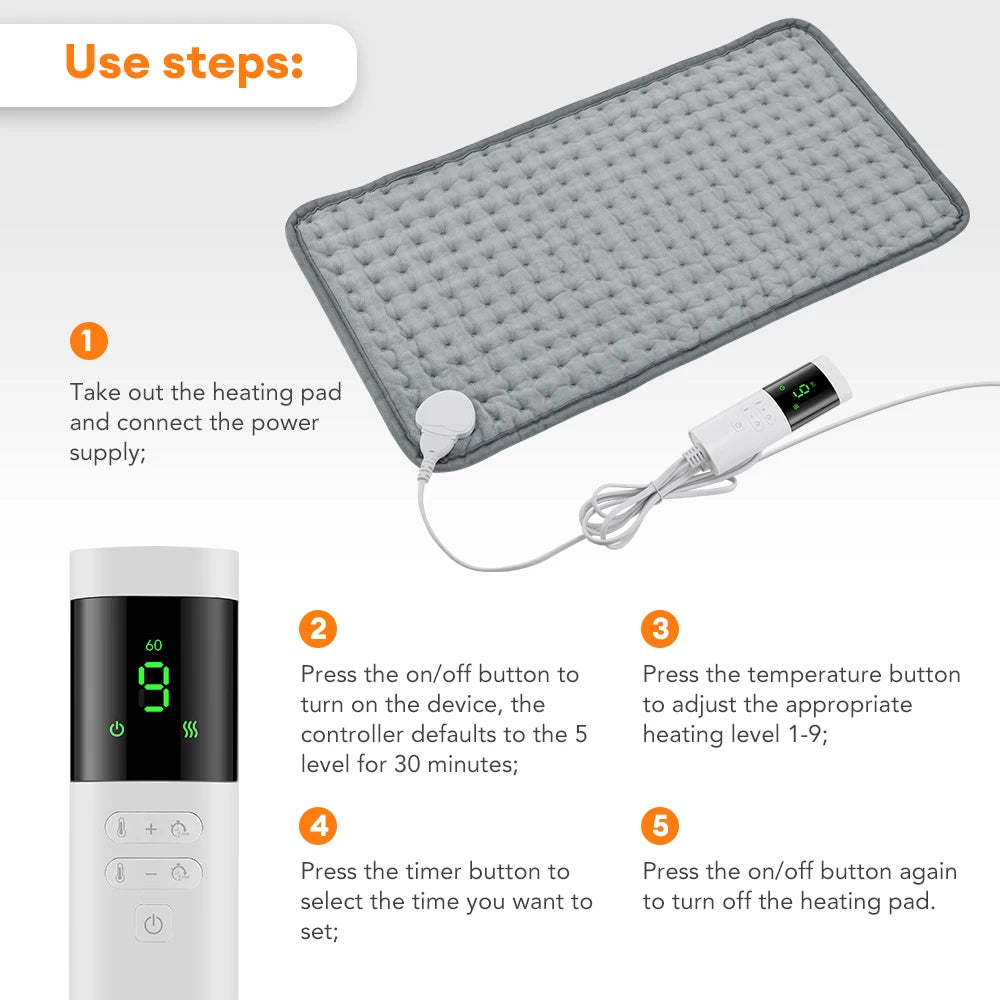 Electric Heating Pad — 9 Heat Levels