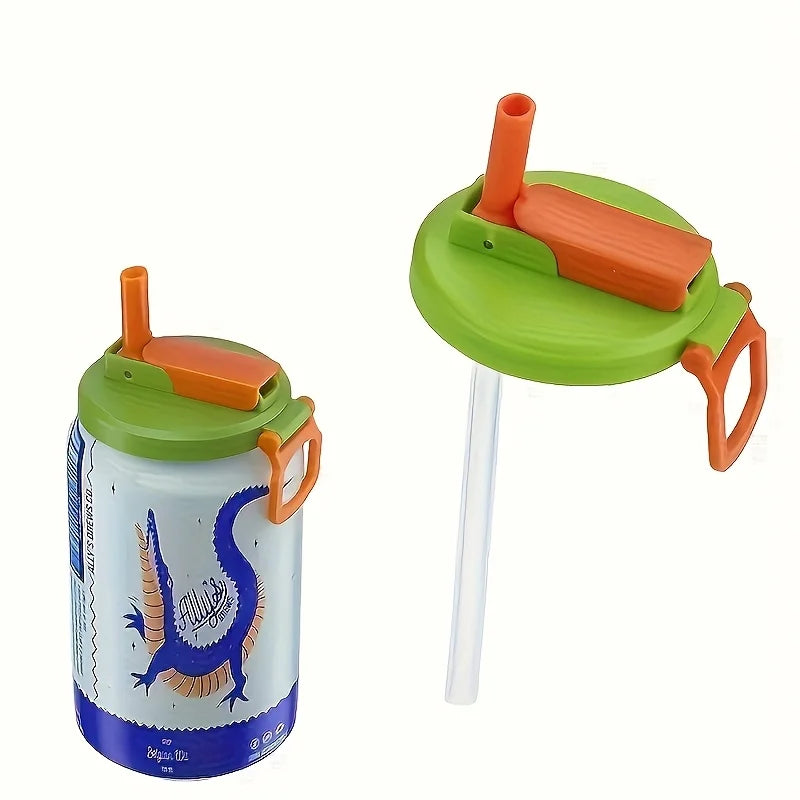 Silicone Can Lids with Straw — 4 Pack