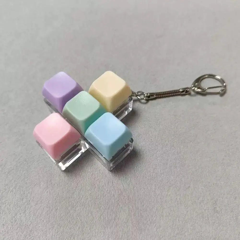 Macaron Keyboard Fidget Keychain