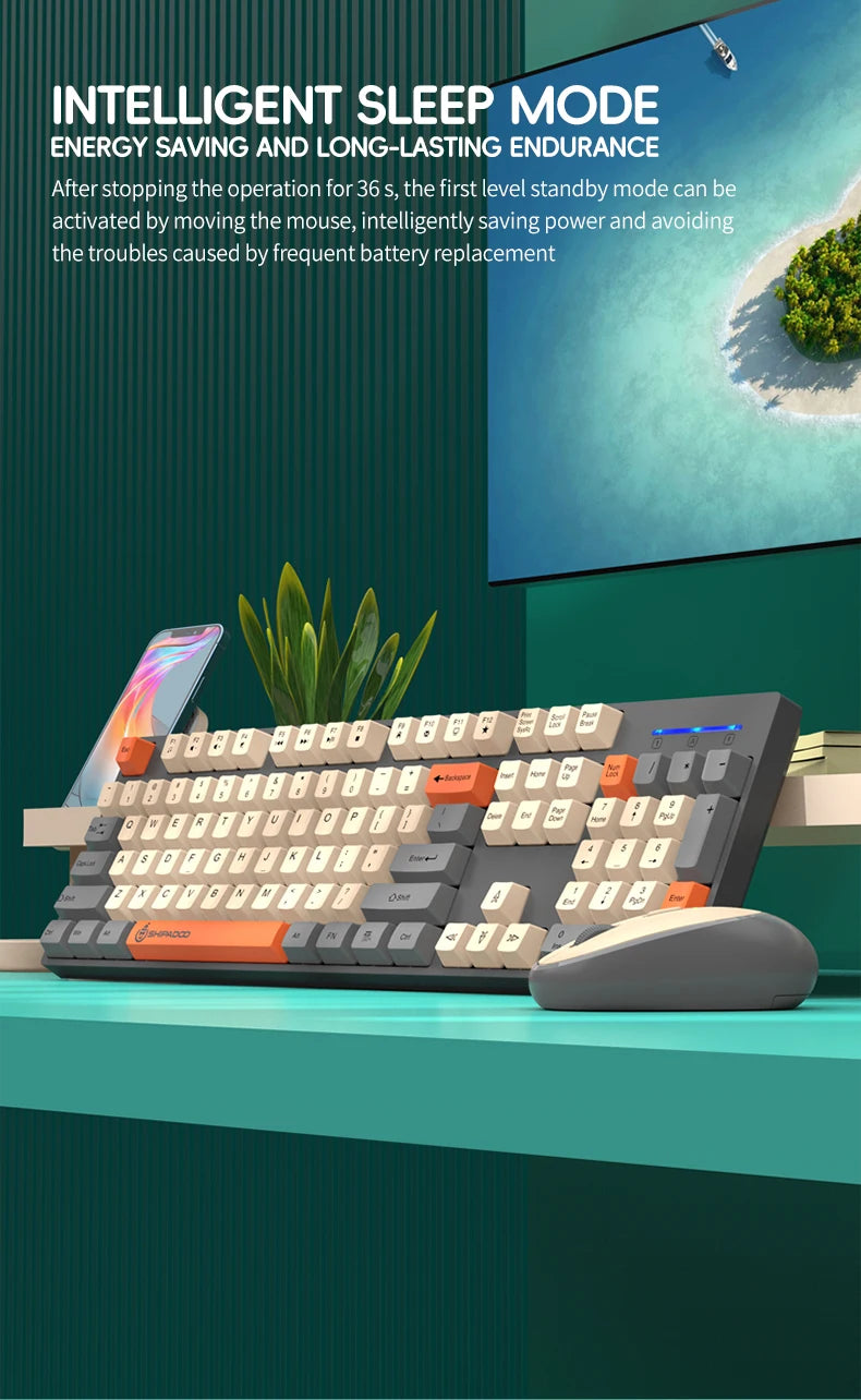 Silent Wireless Keyboard and Mouse Combo